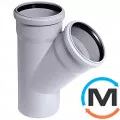 Тройник канализационный Ostendorf HT-Safe 110/75*67˚, Вид канализации: Внутренняя, Тип канализации: Простая, Градус (град.): 67, Модификация: 110/75х67, Цвет: Темно-серый, Диаметр (мм): 100, Материал: Полипропилен PPR, фото 