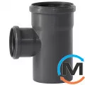 Тройник канализационный Ostendorf HT-Safe 110/75*87˚, Вид канализации: Внутренняя, Тип канализации: Простая, Градус (град.): 90, Модификация: 110/75х87, Цвет: Темно-серый, Диаметр (мм): 100, Материал: Полипропилен PPR, фото 