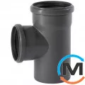 Тройник канализационный Ostendorf HT-Safe 125/110*87˚, Вид канализации: Внутренняя, Тип канализации: Простая, Градус (град.): 90, Модификация: 125/110х87, Цвет: Темно-серый, Диаметр (мм): 125, Материал: Полипропилен PPR, фото 