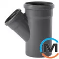 Тройник канализационный Ostendorf HT-Safe 160/110*45˚, Вид канализации: Внутренняя, Тип канализации: Простая, Градус (град.): 45, Модификация: 160/110х45, Цвет: Темно-серый, Диаметр (мм): 160, Материал: Полипропилен PPR, фото 