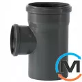 Тройник канализационный Ostendorf HT-Safe 160/110*87˚, Вид канализации: Внутренняя, Тип канализации: Простая, Градус (град.): 90, Модификация: 160/110х87, Цвет: Темно-серый, Диаметр (мм): 160, Материал: Полипропилен PPR, фото 