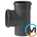 Тройник канализационный Ostendorf HT-Safe 160/160*87˚, Вид канализации: Внутренняя, Тип канализации: Простая, Градус (град.): 90, Модификация: 160/160х87, Цвет: Темно-серый, Диаметр (мм): 160, Материал: Полипропилен PPR, фото 