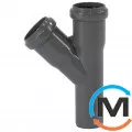 Тройник канализационный Ostendorf HT-Safe 32/32*45˚, Вид канализации: Внутренняя, Тип канализации: Простая, Градус (град.): 45, Модификация: 32/32х45, Цвет: Темно-серый, Диаметр (мм): 32, Материал: Полипропилен PPR, фото 