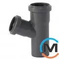 Тройник канализационный Ostendorf HT-Safe 50/40*67˚, Вид канализации: Внутренняя, Тип канализации: Простая, Градус (град.): 67, Модификация: 50/40х67, Цвет: Темно-серый, Диаметр (мм): 50, Материал: Полипропилен PPR, фото 