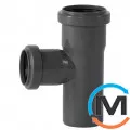 Тройник канализационный Ostendorf HT-Safe 50/40*87˚, Вид канализации: Внутренняя, Тип канализации: Простая, Градус (град.): 90, Модификация: 50/40х87, Цвет: Темно-серый, Диаметр (мм): 50, Материал: Полипропилен PPR, фото 