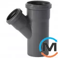 Тройник канализационный Ostendorf HT-Safe 75/50*45˚, Вид канализации: Внутренняя, Тип канализации: Простая, Градус (град.): 45, Модификация: 75/50х45, Цвет: Темно-серый, Диаметр (мм): 75, Материал: Полипропилен PPR, фото 