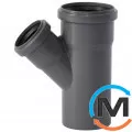 Тройник канализационный Ostendorf HT-Safe 75/50*67˚, Вид канализации: Внутренняя, Тип канализации: Простая, Градус (град.): 67, Модификация: 75/50х67, Цвет: Темно-серый, Диаметр (мм): 75, Материал: Полипропилен PPR, фото 