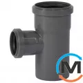 Тройник канализационный Ostendorf HT-Safe 75/50*87˚, Вид канализации: Внутренняя, Тип канализации: Простая, Градус (град.): 90, Модификация: 75/50х87, Цвет: Темно-серый, Диаметр (мм): 75, Материал: Полипропилен PPR, фото 