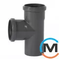 Тройник канализационный Ostendorf HT-Safe 75/75*87˚, Вид канализации: Внутренняя, Тип канализации: Простая, Градус (град.): 90, Модификация: 75/75х87, Цвет: Темно-серый, Диаметр (мм): 75, Материал: Полипропилен PPR, фото 