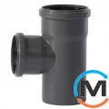 Тройник канализационный Ostendorf HT-Safe 90/75*87˚, Вид канализации: Внутренняя, Тип канализации: Простая, Градус (град.): 90, Модификация: 90/75х87, Цвет: Темно-серый, Диаметр (мм): 90, Материал: Полипропилен PPR, фото 