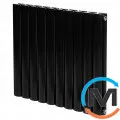 Горизонтальний дизайнерський радіатор ARTTIDESIGN Rimini II G 10/550/590/50 чорний матовий, Підключення радіатора: Нижнє, Виконання: Горизонтальний, Колір: Чорний, Висота (мм): 550, Кількість секцій: 10, Довжина (мм): 590, Кількість рядів: 2, фото 