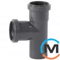 Тройник Ostendorf 50/50*87˚, Вид канализации: Внутренняя, Тип канализации: Простая, Градус (град.): 90, Модификация: 50/50х87, Цвет: Темно-серый, Диаметр (мм): 50, Материал: Полипропилен PPR, фото 