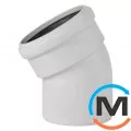 Колено канализационное Ostendorf Skolan db 110х30, Вид канализации: Внутренняя, Тип канализации: Бесшумная, Градус (град.): 30, Цвет: Светло-серый, Диаметр (мм): 100, Материал: Полипропилен PPR, фото 