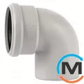 Коліно каналізаційне Ostendorf Skolan db 110х87, Вид каналізації: Внутрішня, Тип каналізації: Безшумна, Градус (град.): 90, Колір: Світло сірий, Діаметр (мм): 100, Матеріал: Поліпропілен PPR, фото 