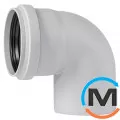 Колено канализационное Ostendorf Skolan db 150х87, Вид канализации: Внутренняя, Тип канализации: Бесшумная, Градус (град.): 90, Цвет: Светло-серый, Диаметр (мм): 150, Материал: Полипропилен PPR, фото 
