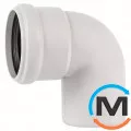 Колено канализационное Ostendorf Skolan db 75х87, Вид канализации: Внутренняя, Тип канализации: Бесшумная, Градус (град.): 90, Цвет: Светло-серый, Диаметр (мм): 75, Материал: Полипропилен PPR, фото 