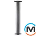 Радіатор Luxrad COLUMNUS двотрубний 1800x380 ZDC чорний матовий, Виконання: Вертикальний, Колір: Чорний, Висота (мм): 1800, Кількість рядів: 2, Довжина (мм): 380, фото 