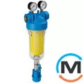 Фильтр самопромывной Atlas Filtri HYDRA M (манометры) Ø1" OT (латунь) + картридж RLH 90 mcr KIT, Диаметр резьбы: 1", Количество микрон (мКм): 90, фото 