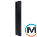 Вертикальний дизайнерський радіатор ARTTIDESIGN Livorno II 5/1800/340/50 чорний матовий, фото 