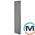 Вертикальний дизайнерський радіатор ARTTIDESIGN Matera II 7/1800/413/50 сірий матовий, Підключення радіатора: Нижнє, Колір: Сірий, Кількість секцій: 7, фото 