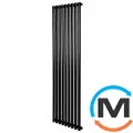 Вертикальний дизайнерський радіатор ARTTIDESIGN Matera 9/1800/531/50 чорний матовий, Підключення радіатора: Нижнє, Колір: Чорний, Кількість секцій: 9, фото 