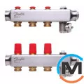 Колектор із нержавіючої сталі Danfoss 3+3 SSM-3, Кількість виходів: 3, Тип колектора: З термоклапанами, фото 