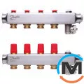Колектор із нержавіючої сталі Danfoss 4+4 SSM-4, Кількість виходів: 4, Тип колектора: З термоклапанами, фото 