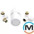 Комплект кранов термостатический Danfoss Left-set 9016, Вариант: RTX-set, Исполнение: Торцевой левый, Цвет: Белый, фото 