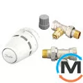 Комплект кранов термостатический Danfoss RA nut+RA-FN+RLV-S 15 S w. O-ring прямой, Исполнение: Прямой, фото 