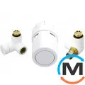 Комплект кранов термостатический Danfoss Right-set 9016, Вариант: RTX-set, Исполнение: Торцевой правый, Цвет: Белый, фото 