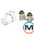 Комплект радиаторный Danfoss Regus M30x1.5+RLV-KB1/2"угловой, Исполнение: Угловой, Присоединение: М30х1,5, фото 