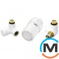 Комплект кранов термостатический Danfoss Right-set9016, Вариант: RAX-set, Исполнение: Торцевой правый, Цвет: Белый, фото 