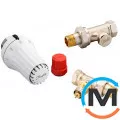 Термостатический комплект RAE+RA-N+RLV-S 1/2 прямой, Диаметр резьбы: 1/2", Исполнение: Прямой, Цвет: Никелированный, Присоединение: M23,5х1,5 (Click), фото 