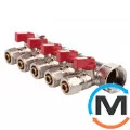Колектор із кульовими кранами FADO 3/4" x 16x5, Кількість виходів: 5, Діаметр вхід/вихід: 3/4", фото 
