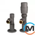 Дизайн крани радіаторні Ideale з термоголовкою 1/2” x 1/2” ВЗ графіт кутові, Колір: Графіт, фото 