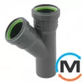 Тройник канализационный ASG HTR 75х50x45°*, Градус (град.): 45, Модификация: 75х50x45, Цвет: Серый, Диаметр (мм): 75, фото 