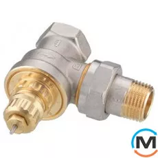Клапан радиаторный Danfoss RA-DV 15 угловой, Диаметр резьбы: 1/2", Исполнение: Угловой, Цвет: Никелированный, фото 