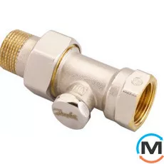 Клапан радиаторный Danfoss RLV-S-15 прямой, Диаметр резьбы: 1/2", Исполнение: Прямой, Цвет: Никелированный, фото 