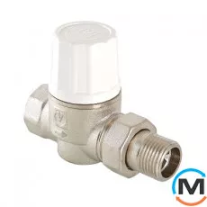 Клапан термостатичний підвищеної пропускної здатності прямої Valtec 1/2", Діаметр різьблення: 1/2", Виконання: Прямий, Колір: Нікельований, фото 