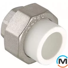 Поліпропіленовий з'єднувач Valtec PPR роз'ємний з переходом на вн. нар. 50х1 1/2", Тип різьблення: Внутрішня, Діаметр різьблення: 1 1/2", Діаметр (мм): 50, фото 