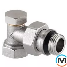 Клапан Valtec настроечный угловой 1/2", Диаметр резьбы: 1/2", Исполнение: Угловой, Цвет: Никелированный, фото 