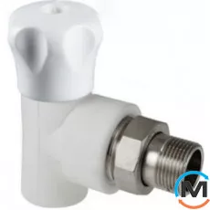 Полипропиленовый клапан шаровой Valtec PPR для подключения радиатора угловой 25х3/4", Вариант: Угловой, Диаметр резьбы: 3/4", Диаметр (мм): 25, фото 