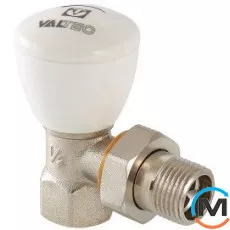 Клапан Valtec ручной угловой 1/2", Вариант: Обычный, Диаметр резьбы: 1/2", Исполнение: Угловой, Цвет: Никелированный, фото 
