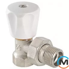 Клапан Valtec ручной угловой 3/4" (компактный), Вариант: Компактный, Диаметр резьбы: 3/4", Исполнение: Угловой, Цвет: Никелированный, фото 