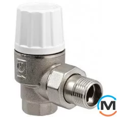 Клапан термостатичний підвищеної пропускної здатності кутовий Valtec 1/2", Діаметр різьблення: 1/2", Виконання: Кутовий, Колір: Нікельований, фото 