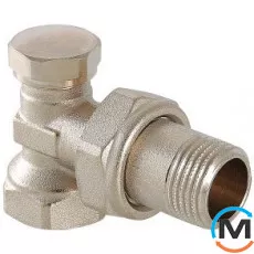 Клапан радиаторный Valtec запорный угловой 3/4", Диаметр резьбы: 3/4", Исполнение: Угловой, Цвет: Никелированный, фото 