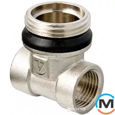 Колекторний трійник Valtec 3/4"х1/2"х3/8" Нікель, Варіант: 3/4"х1/2"х3/8", Тип різьблення: Внутрішня/Зовнішня, Діаметр різьблення: 3/4", Матеріал: Латунь нікельована, фото 