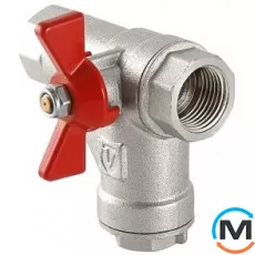 Кран кульовий Valtec із вбудованим прямим фільтром рукоятка метелик 3/4" вн.-вн., Тип різьблення: Внутрішня/Внутрішня, Діаметр різьблення: 3/4", Модифікація: Фільтр косий, Виконання: Прямий, Тип ручки: Метелик, Робочий тиск (бар): 20, Матеріал: Латунь, фото 
