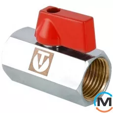 Кран кульовий Valtec "MINI" вн.-нар. 1/2", Тип різьблення: Внутрішня/Зовнішня, Діаметр різьблення: 1/2", Виконання: Прямий, Тип ручки: Прапорець, Робочий тиск (бар): 10, Матеріал: Латунь, фото 