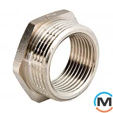 Перехід-футорка Valtec нар.-вн. 1 1/2"х1" Нікель, Варіант: 1 1/2 "х1", Тип різьблення: Внутрішня/Зовнішня, Діаметр різьблення: 1 1/2", Матеріал: Латунь нікельована, фото 